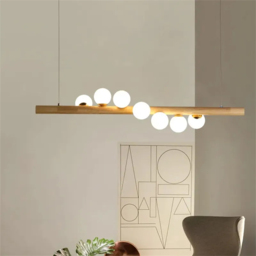 Linearc Modern Linear Pendant Light Glass Globe 7-Light Kitchen Island Light - thumbnail 1