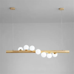 Linearc Modern Linear Pendant Light Glass Globe 7-Light Kitchen Island Light - thumbnail 6