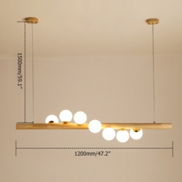 Linearc Modern Linear Pendant Light Glass Globe 7-Light Kitchen Island Light - thumbnail 7