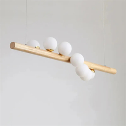 Linearc Modern Linear Pendant Light Glass Globe 7-Light Kitchen Island Light - thumbnail 5