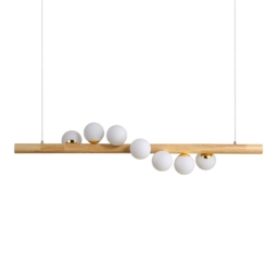 Linearc Modern Linear Pendant Light Glass Globe 7-Light Kitchen Island Light - thumbnail 8
