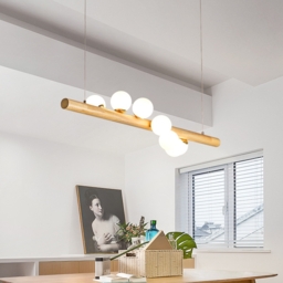 Linearc Modern Linear Pendant Light Glass Globe 7-Light Kitchen Island Light - thumbnail 3