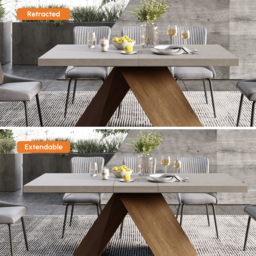 "63""-79"" Rectangle Dining Table Extendable Wood for 8 Person Farmhouse Style Gray Dining Room Table" - thumbnail 3