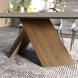 "63""-79"" Rectangle Dining Table Extendable Wood for 8 Person Farmhouse Style Gray Dining Room Table" - thumbnail 8