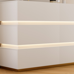 120 cm Modern White 6 Drawer LED Chest of Drawers Bedroom Storage Cabinet - thumbnail 9