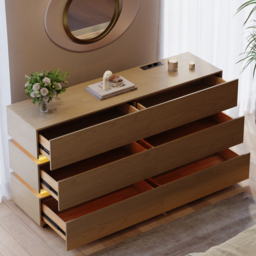 Lumio 1500 mm LED 6-Drawer Dresser with Charging Station - thumbnail 5
