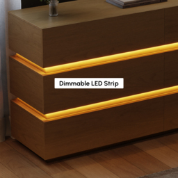 Lumio 1500 mm LED 6-Drawer Dresser with Charging Station - thumbnail 8
