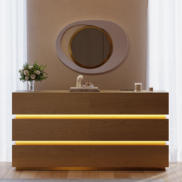 Lumio 1500 mm LED 6-Drawer Dresser with Charging Station - thumbnail 3