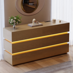 Lumio 150 cm LED 6-Drawer Dresser with Charging Station
