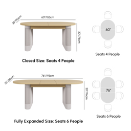 Costra Outdoor Aluminium Extendable Dining Set with 6 Woven Swivel Armchairs in Ivory - thumbnail 6