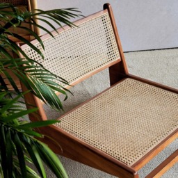 Walnut Rattan Ash Wood Lounge Accent Chair - thumbnail 6