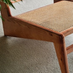Walnut Rattan Ash Wood Lounge Accent Chair - thumbnail 7