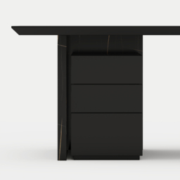 Modern Glossy Black Wooden Home Office Desk with Movable File Cabinet Office Furniture (1520mm) - thumbnail 4