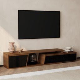 Fero Black & Walnut Extendable TV Stand with 3 Drawers (1800 mm - 2800 mm) - thumbnail 9