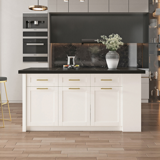 183 cm Kitchen Islands Black & White Modern with Storage Kitchen Cabinet - image 1