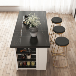 183 cm Kitchen Islands Black & White Modern with Storage Kitchen Cabinet - thumbnail 4