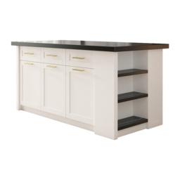 183 cm Kitchen Islands Black & White Modern with Storage Kitchen Cabinet - thumbnail 9
