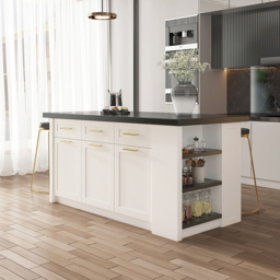 183 cm Kitchen Islands Black & White Modern with Storage Kitchen Cabinet - thumbnail 7