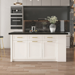 183 cm Kitchen Islands Black & White Modern with Storage Kitchen Cabinet - thumbnail 1