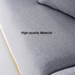 2200mm Modern Grey Cotton & Linen Upholstered 3-Seater Sofa for Living Room - thumbnail 8