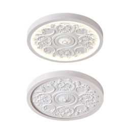 French Elegant White Resin 3D Carved LED  Flush Ceiling light - thumbnail 6