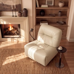 Leather Power Swivel Rocker Recliner Accent Chair with Phone Holder - thumbnail 4