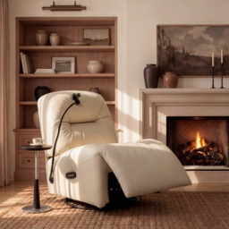 Leather Power Swivel Rocker Recliner Accent Chair with Phone Holder