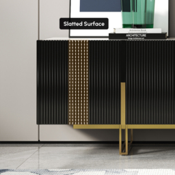 Grovyn 150 cm Sintered Stone Top Fluted TV Stand with Spacious Cabinets - thumbnail 7