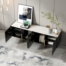 Grovyn 150 cm Sintered Stone Top Fluted TV Stand with Spacious Cabinets - thumbnail 5