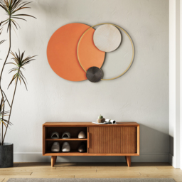 Modern Big Metal Geometric Circles Wall Decor Unique Home Living Room Hanging Wall Art - thumbnail 4