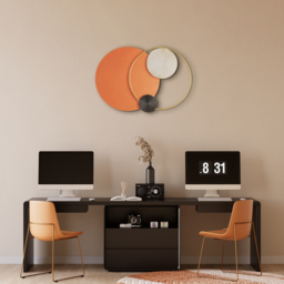 Modern Big Metal Geometric Circles Wall Decor Unique Home Living Room Hanging Wall Art - thumbnail 5
