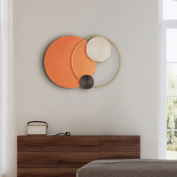 Modern Big Metal Geometric Circles Wall Decor Unique Home Living Room Hanging Wall Art - thumbnail 1