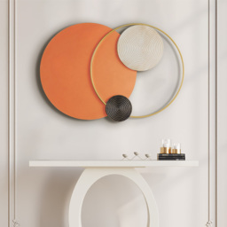 Modern Big Metal Geometric Circles Wall Decor Unique Home Living Room Hanging Wall Art - thumbnail 2