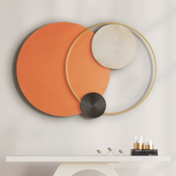Modern Big Metal Geometric Circles Wall Decor Unique Home Living Room Hanging Wall Art - thumbnail 7