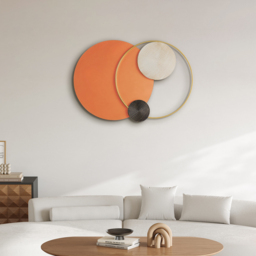 Modern Big Metal Geometric Circles Wall Decor Unique Home Living Room Hanging Wall Art - thumbnail 3