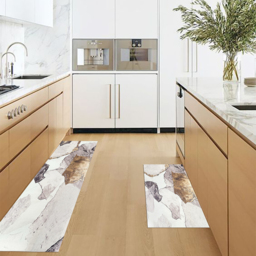 2 Pieces Modern Gold  Kitchen Runner Mats Non-slip Abstract Kitchen Mat Set - thumbnail 9