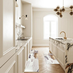 2 Pieces Modern Gold  Kitchen Runner Mats Non-slip Abstract Kitchen Mat Set - thumbnail 7