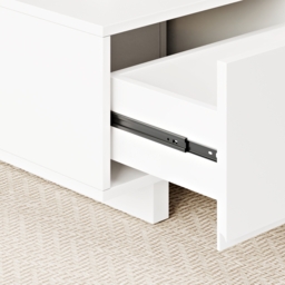 Quoint 175 cm Modern White Coffee Table Retracted & Extendable with 2-Drawer - thumbnail 8
