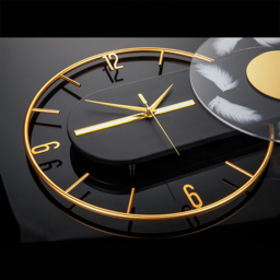Modern Black & Gold LED Geometric Metal Digital Wall Clock Oversized Wall Decor For Living Room - thumbnail 8