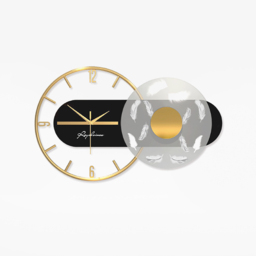 Modern Black & Gold LED Geometric Metal Digital Wall Clock Oversized Wall Decor For Living Room - thumbnail 7