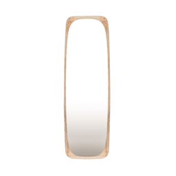 Rectangle Full Length Floor Mirror Wood Frame 175 cm Leaning Mirror Natural - thumbnail 7