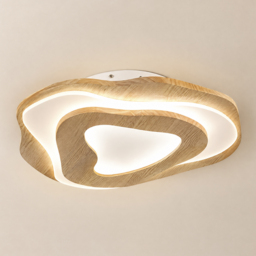 Nordic Oak Wood Flush Mount LED Irregular Shape Ceiling Light - thumbnail 9