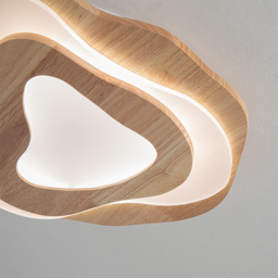 Nordic Oak Wood Flush Mount LED Irregular Shape Ceiling Light - thumbnail 7