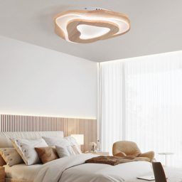 Nordic Oak Wood Flush Mount LED Irregular Shape Ceiling Light - thumbnail 4