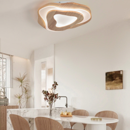 Nordic Oak Wood Flush Mount LED Irregular Shape Ceiling Light - thumbnail 6