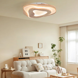 Nordic Oak Wood Flush Mount LED Irregular Shape Ceiling Light - thumbnail 5
