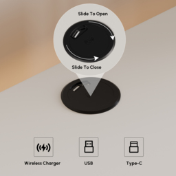Modern Smart Bedside Table with Light 2 Drawer Bedside Table with Charging Station - thumbnail 9