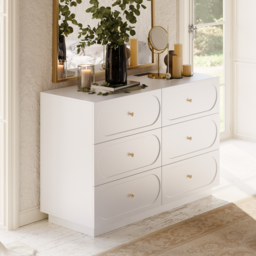 120 cm Modern Natural 6-Drawer Dresser with Charging Station - thumbnail 2