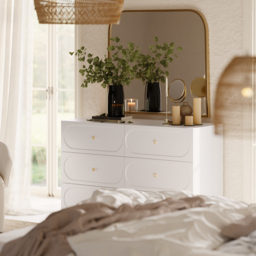 120 cm Modern Natural 6-Drawer Dresser with Charging Station - thumbnail 6
