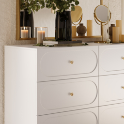 120 cm Modern Natural 6-Drawer Dresser with Charging Station - thumbnail 8